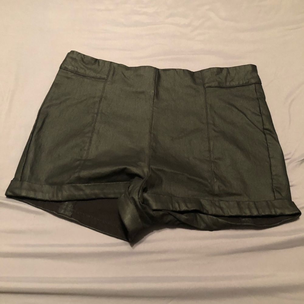 Faux leather high waisted shorts